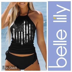 Belle Lily Halter Top Flag Bikini